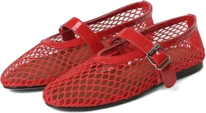 Mesh Ballet Flats for Women Round Toe Ballerina Flats Buckle Ballet Flats Shoes for Women Casual Dress Ballerina Mary Jane Flats