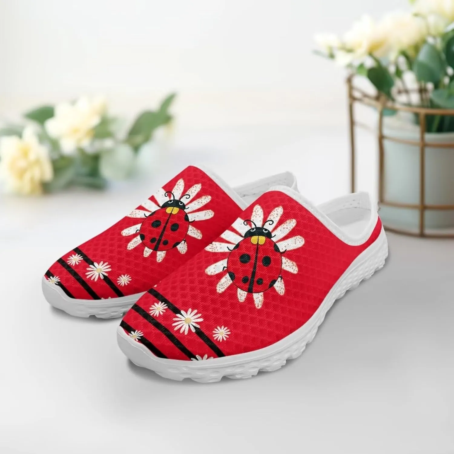 Mesh Flats Water Shoes for Women Slip On Barefoot Aque Shoes Womens Mules for Summer Quick Dry Casual Walking Flats