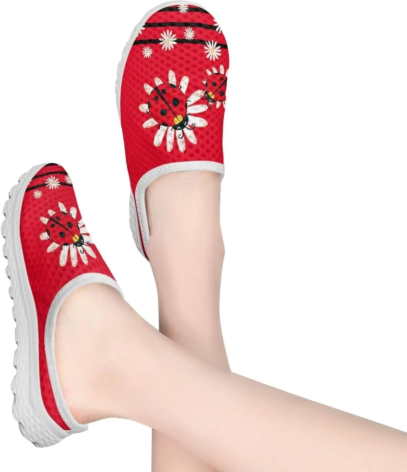 Mesh Flats Water Shoes for Women Slip On Barefoot Aque Shoes Womens Mules for Summer Quick Dry Casual Walking Flats