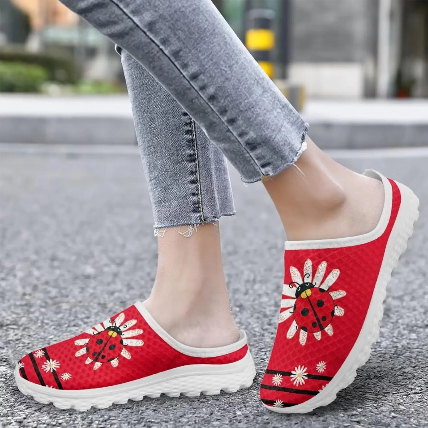 Mesh Flats Water Shoes for Women Slip On Barefoot Aque Shoes Womens Mules for Summer Quick Dry Casual Walking Flats