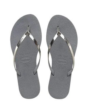 Metallic Flip Flop - Grey Steel