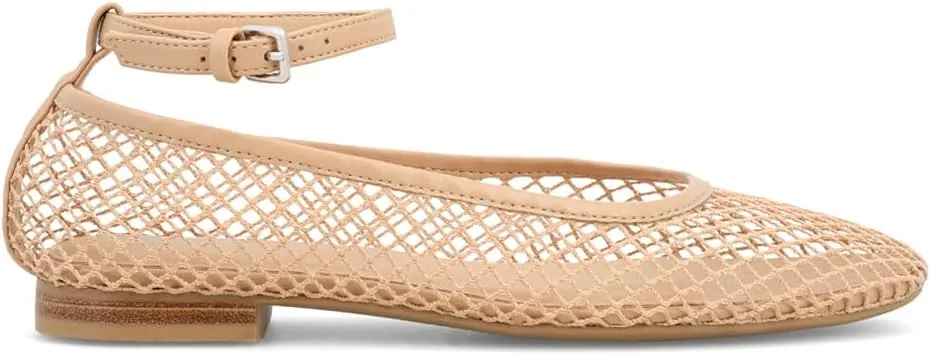 MIA Womens Roz Ankle Strap Ballet Flats Casual - Beige