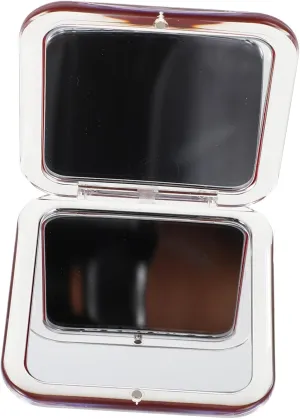 Mikinona Handheld Mirror Compact Small Square Makeup Mirror Folding Design Portable for Women for Travel