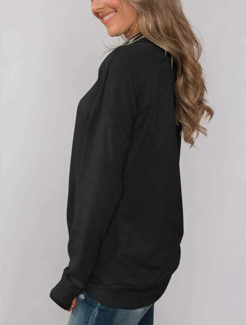 Minthunter Women's Long Sleeve Pullovers Cowl Neck Tunic Shirt Casual Sweatshirt Tops