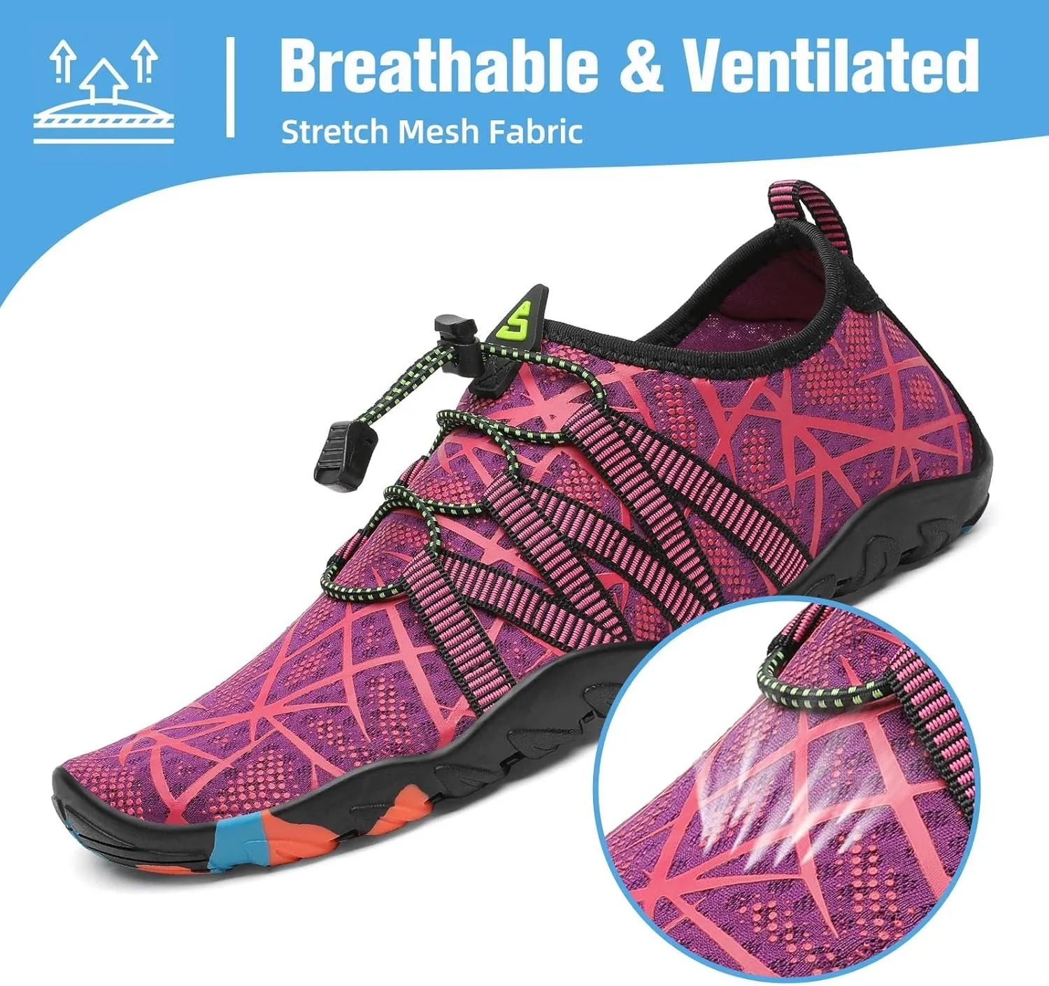 Mishansha Water Shoes for Women Men Barefoot Beach Shoe Quick Dry Aqua Swim Socks for Surfing Yoga Size 4.5-15 Women/3-13.5 Men