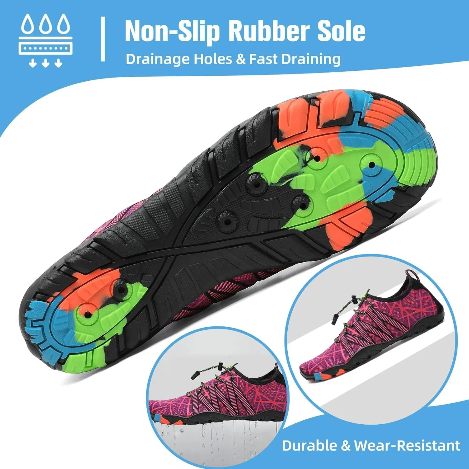 Mishansha Water Shoes for Women Men Barefoot Beach Shoe Quick Dry Aqua Swim Socks for Surfing Yoga Size 4.5-15 Women/3-13.5 Men