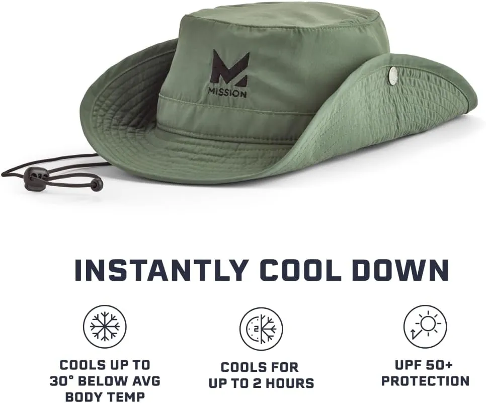 MISSION Cooling Bucket Hat - Unisex Wide-Brim Hat for Men & Women - Lightweight, Foldable & Durable - Cools Up to 2 Hours