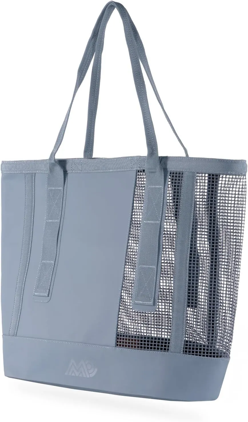 MISSION Outdoor Cassi Lightweight Beach Tote Bag with Waterproof Bottom and Coated Mesh for Beach Boat Pool Sports
