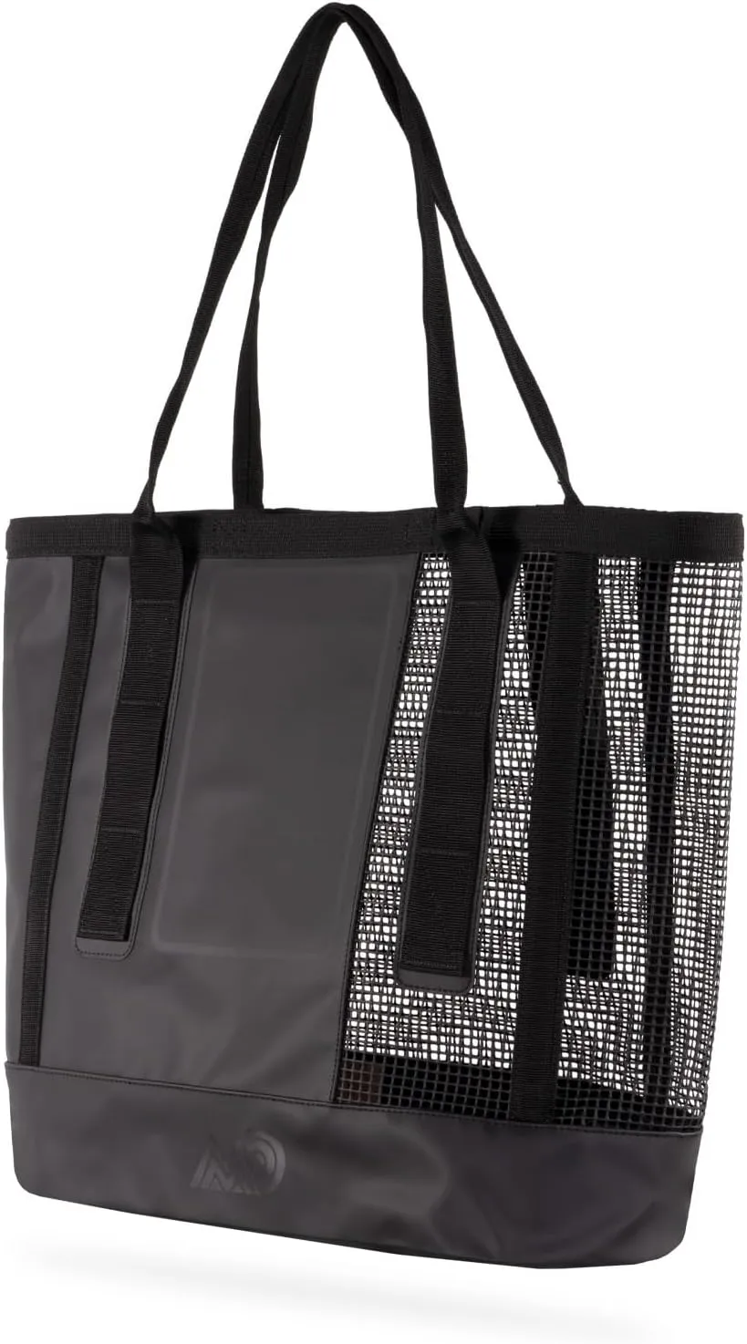MISSION Outdoor Cassi Lightweight Beach Tote Bag with Waterproof Bottom and Coated Mesh for Beach Boat Pool Sports