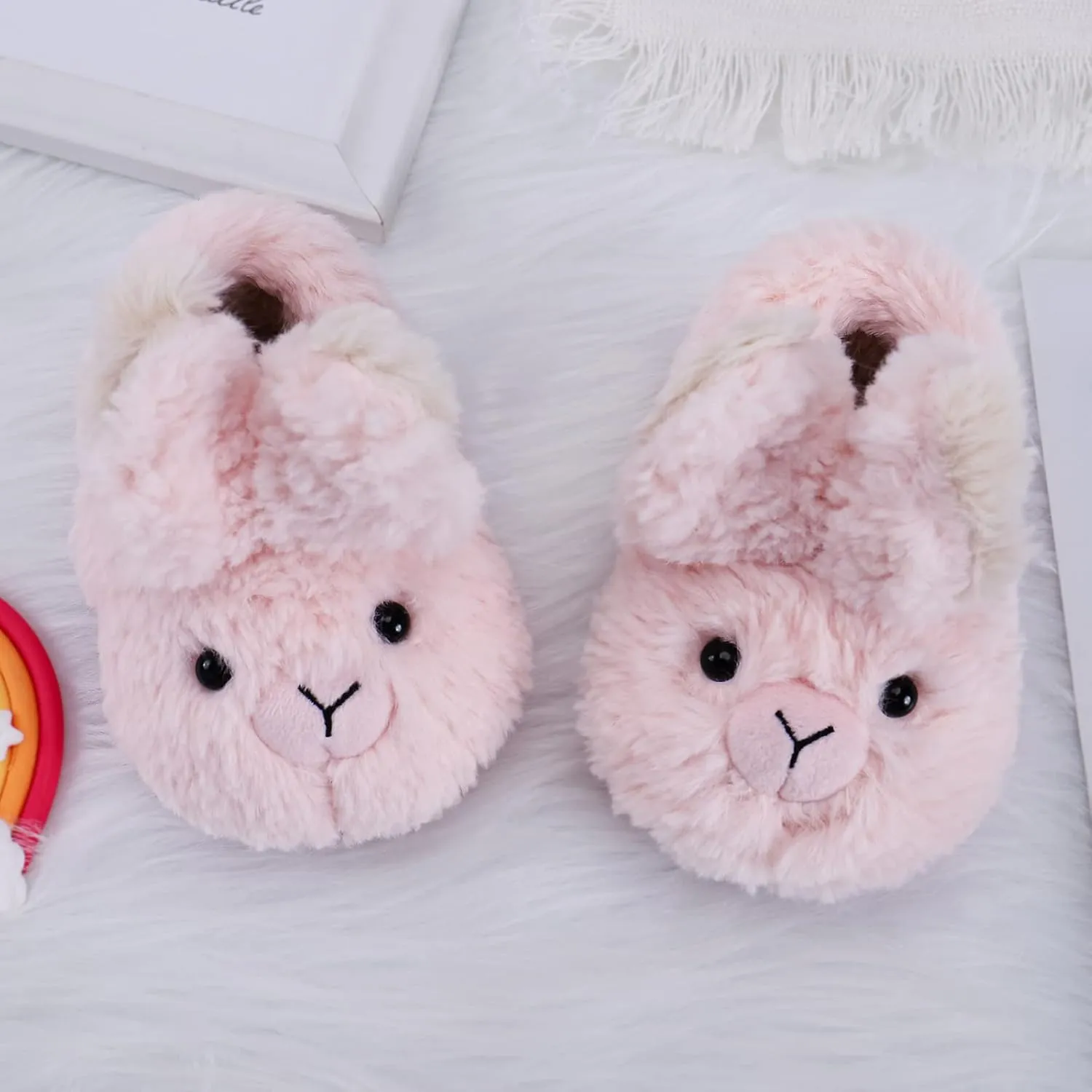 MK MATT KEELY Toddler Girls Bunny Slippers Winter Warm Shoes Rabbit House Soft Slippers