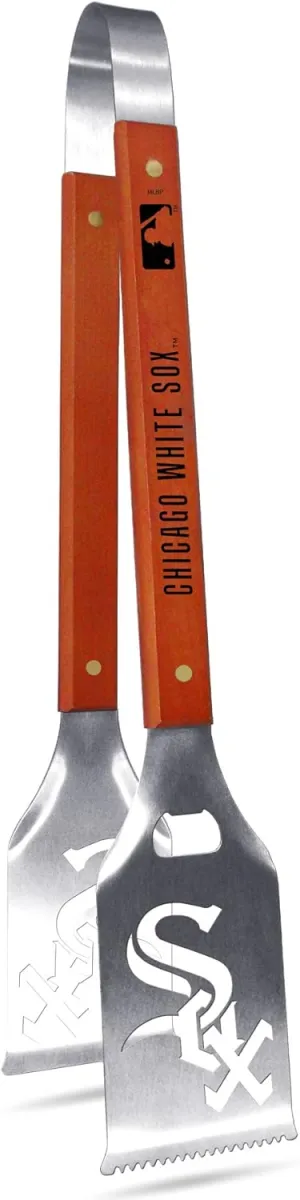MLB Chicago White Sox Grill-A-Tongs, Heavy Duty Stainless Steel BBQ Grill Tongs