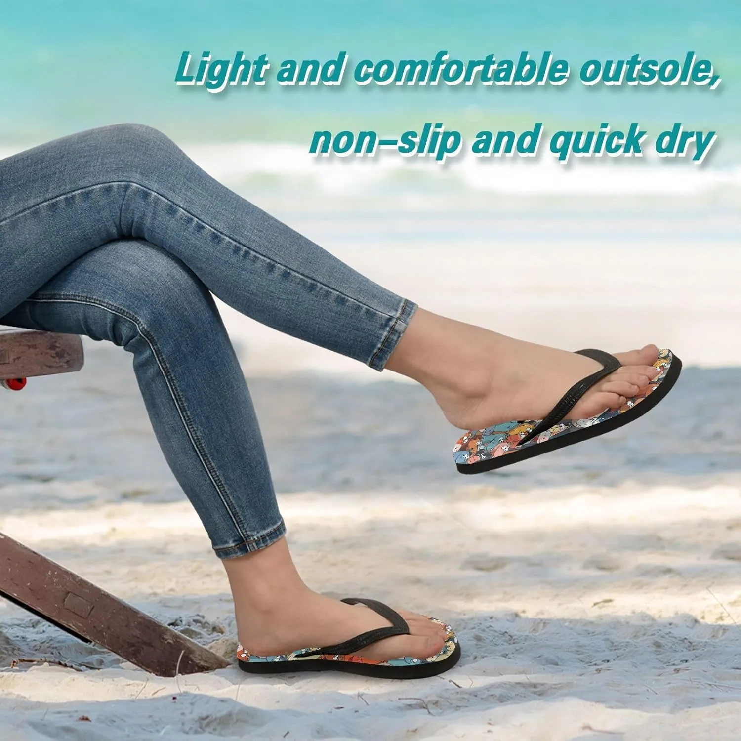 MNSRUU Flip Flops for Women Men Cute Animal Sloth Flip Flops Womens Slides Men Sandals Shower Slippers Summer Non-Slip Flipflops for Swim Beach Bathroom, XS