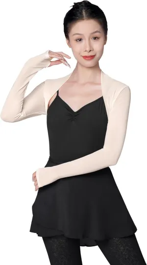 Modal/Mesh Sleeve Women Ballet Shrug, Women Bolero Dance Top for Leotards, Dress