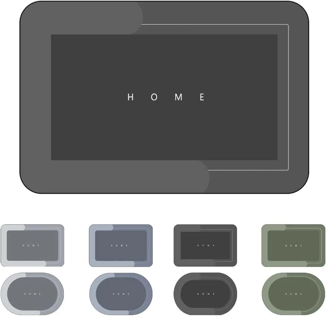 Modrindz Magic Bath Mat, Modernized Quick Dry Non Skid Waterproof Comfort Standing Rug (Dark Gray, 16 x 24 in)