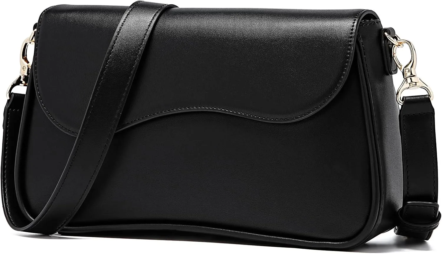 molshine Women's Crossbody Bag, PU Leather Square Flapover Shoulder Bags, Stylish Flip Cover Mailman Bag Tote Purses Satchel