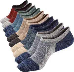 Mottee&Zconia No Show Socks for Men/Women Short Cotton Casual Anti-Skid Non Slip Low Cut Men Invisible Moisture Wicking Socks 5Pack