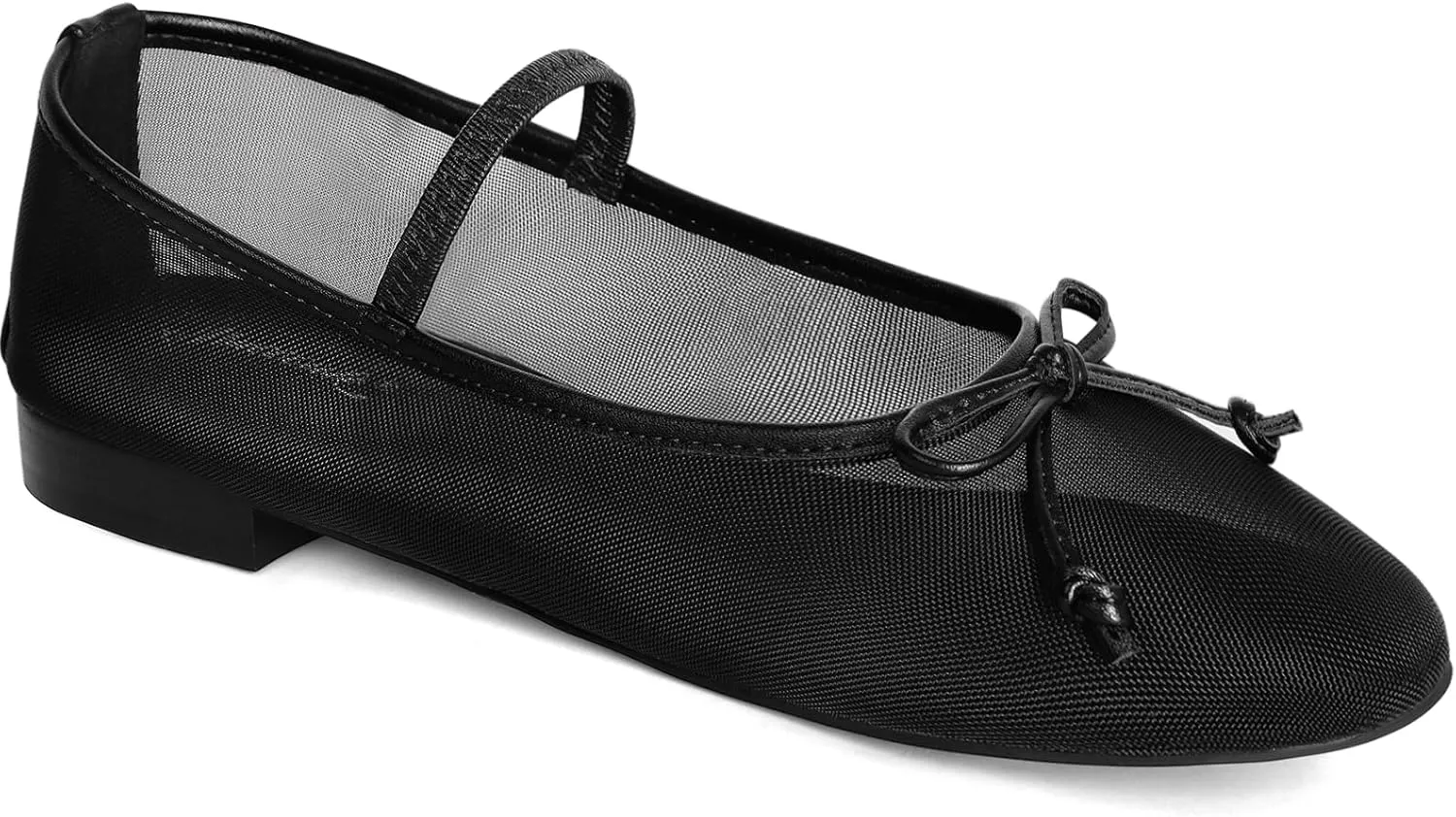MUCCCUTE Mesh Ballet Flats for Women Round Toe Mesh Mary Jane Flats Shoes with Strap Ballerina Shoes Casual Dressy Office