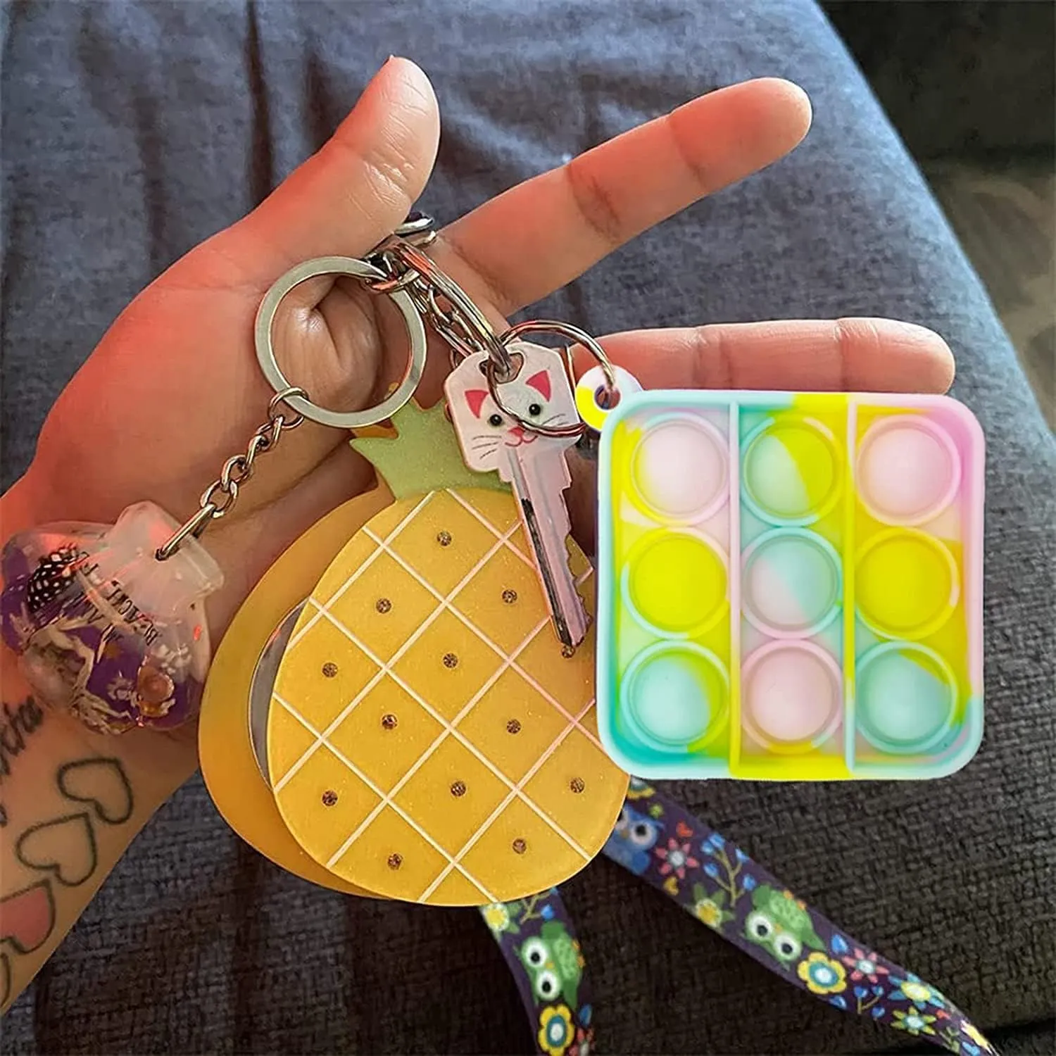 Multicolor 150 Pack Color Mini Squeeze Pop Bubble Fidget Sensory Toys, Mini Keychain, Wrap Small Relieve Anxiety Stress Toy, Pop Bulk Silicone Classroom Prize for Kids Adult Party Gift