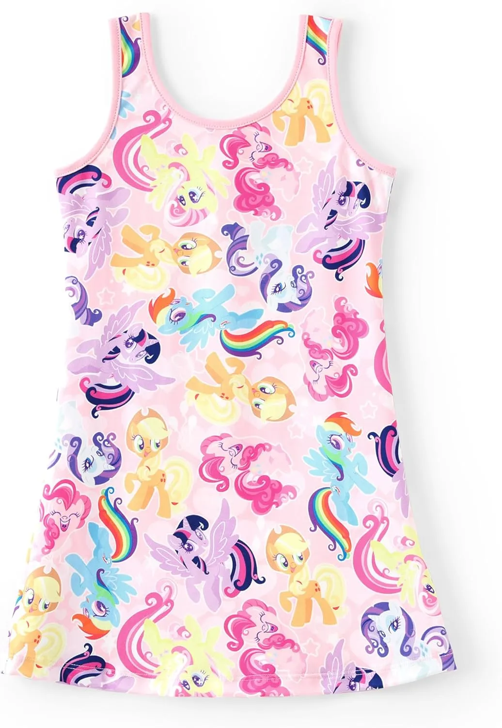 My Little Pony Girls Dress, Unicorn & Rainbow Print Sleeveless Casual Style Summer Sundress, Party & Playdate Outfit A-Line