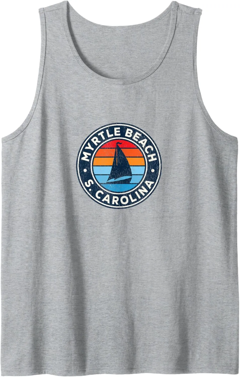 Myrtle Beach South Carolina SC Vintage Sailboat Retro 70s Tank Top