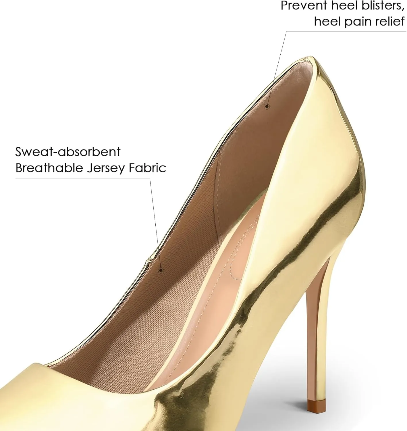 mysoft Women's High Heels Pumps Closed Pointed Toe Stiletto 4IN Heels Dress Wedding Shoes