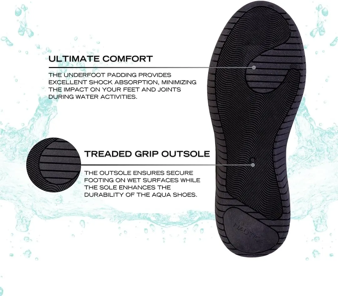 Nautica Women Men Water Shoe Quick Dry Aqua Socks Slip Resistant Comfortable Barefoot Shoes for Beach Swim Surf Pool Boat