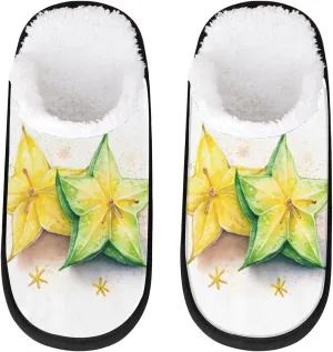 Nectarines Women's Indoor Bedroom Slippers Soft Fuzzy Slip On House Slippers for Winter Bedroom Outdoor