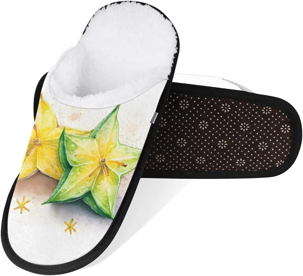 Nectarines Women's Indoor Bedroom Slippers Soft Fuzzy Slip On House Slippers for Winter Bedroom Outdoor
