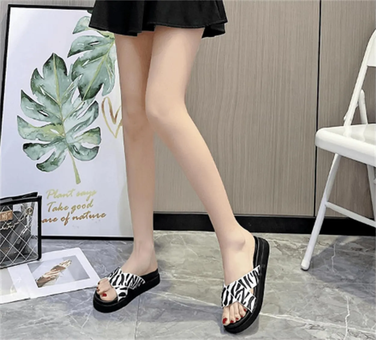 Nevka Women's Flip Flops & Beach Slippers in Trendy Leopard and Zebra Prints Stride into Summer Chic Fashionista with Ins Style