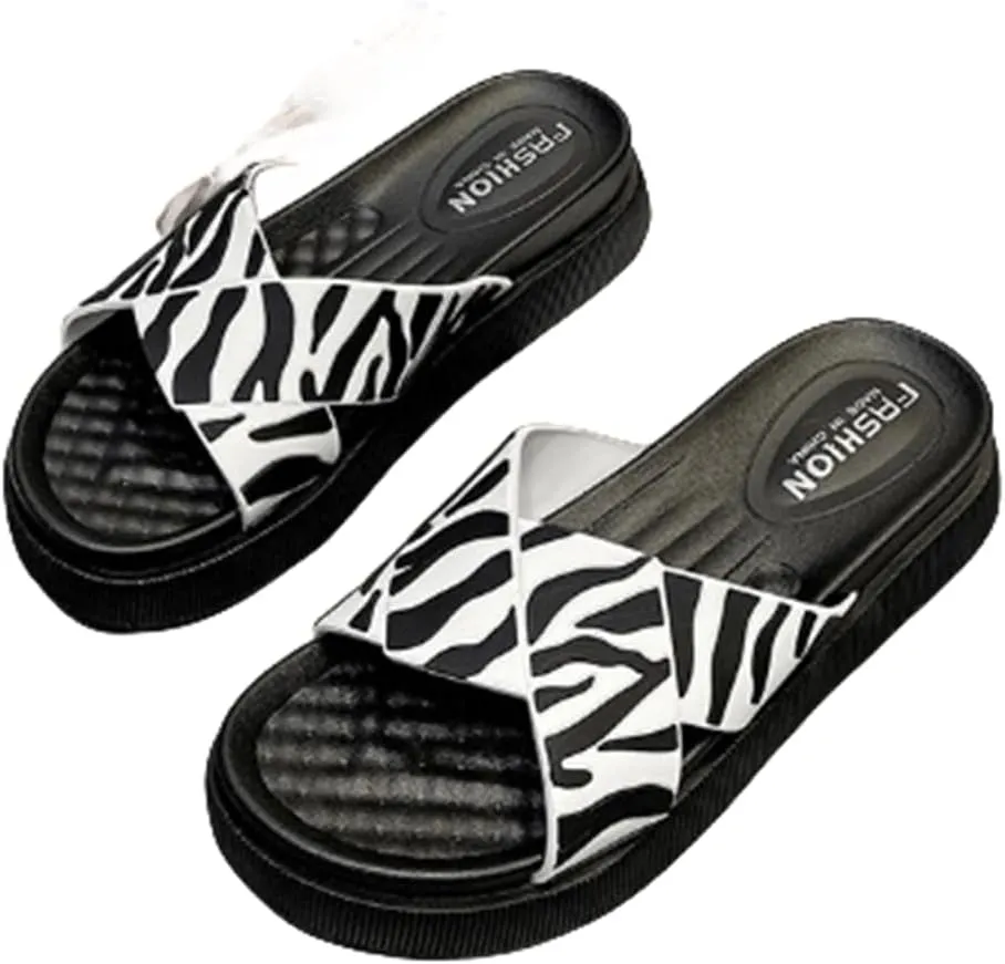 Nevka Women's Flip Flops & Beach Slippers in Trendy Leopard and Zebra Prints Stride into Summer Chic Fashionista with Ins Style