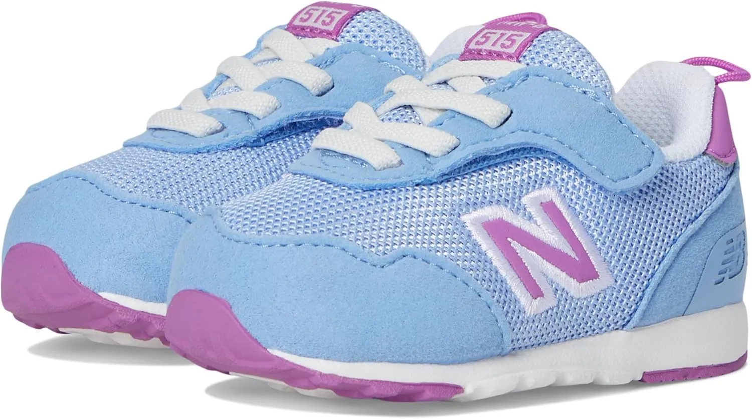 New Balance Baby 515 V1 New-b Hook and Loop Sneaker, Electric Sky/Passion Fruit, 3.5 Wide US Unisex Infant