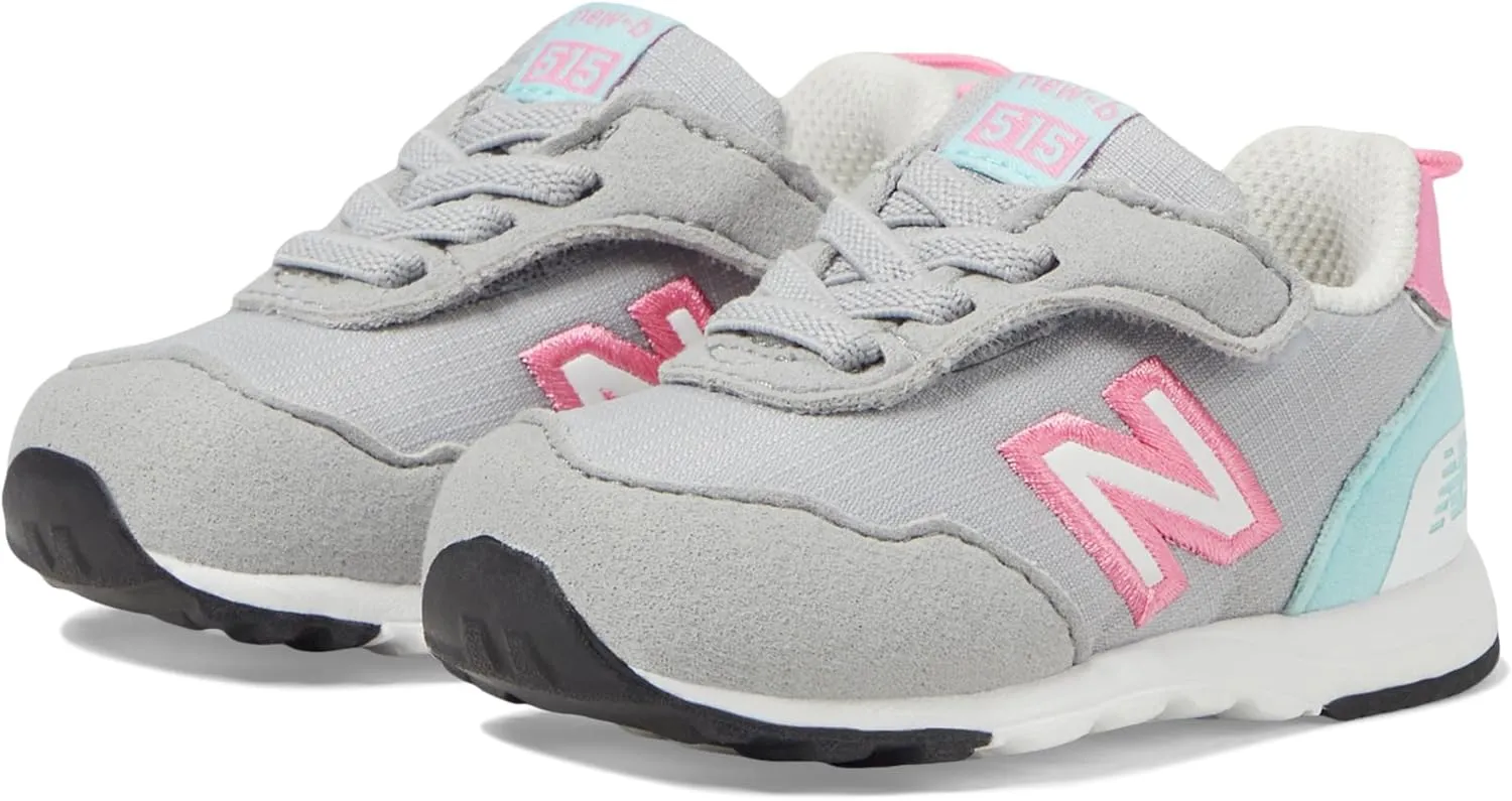 New Balance Baby 515 V1 New-b Hook and Loop Sneaker, Rain Cloud/Reflection/Signal Pink, 4.5 Wide US Unisex Infant