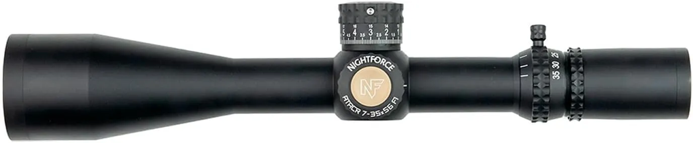 Nightforce ATACR 7-35x56mm F1 34mm Tube Durable Precise Illuminated Black Gun Scope - ZeroSet Parallax Adjustable First Focal Plane Hunting Scope