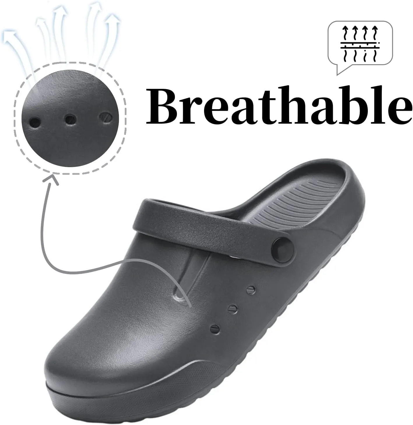Nihaoya Clogs for Men and Womens Garden Shoes Slip-on Outdoor Beach Slippers Comfort Slip Resistant Sandals Lightweight Breathable