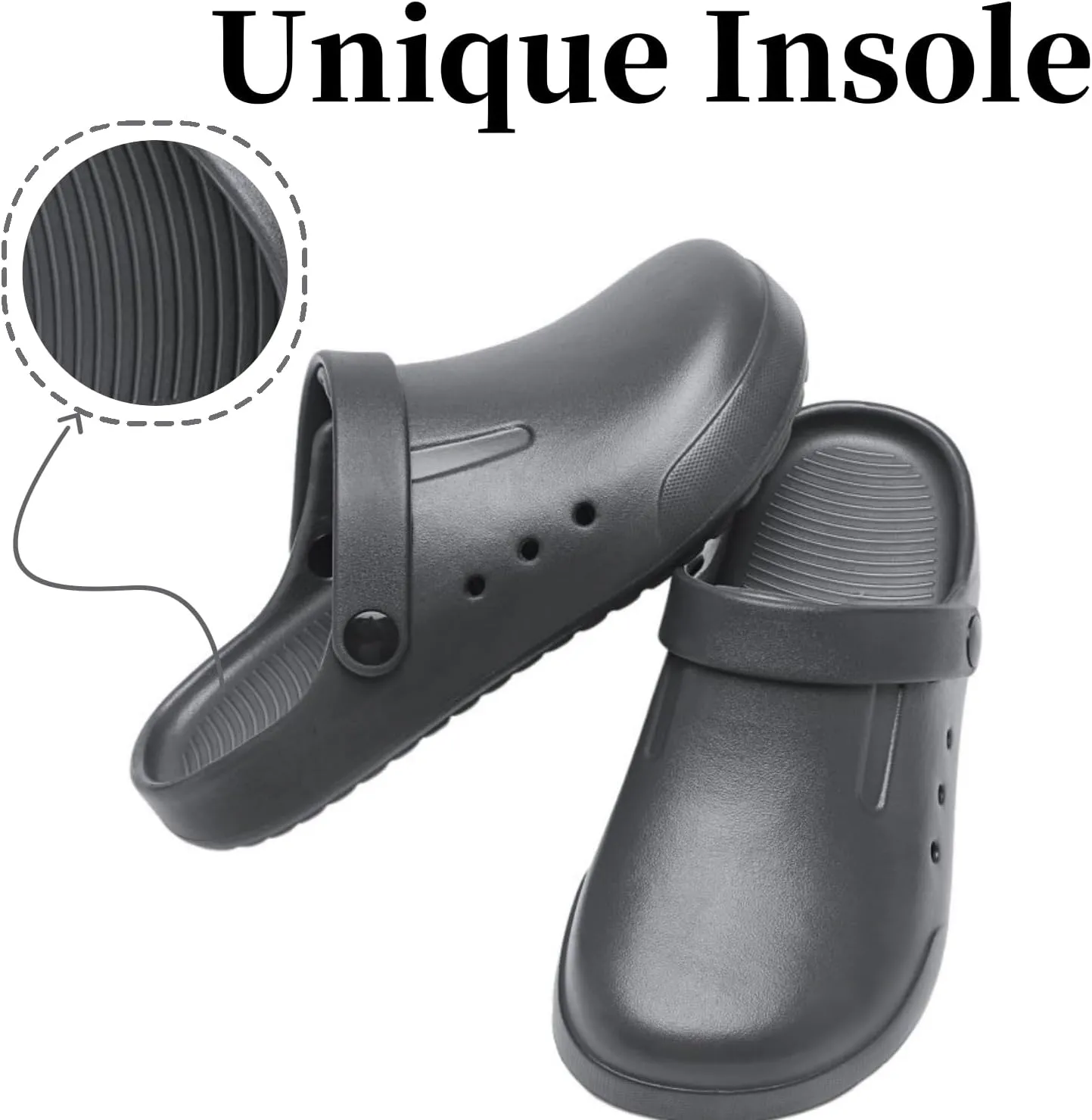 Nihaoya Clogs for Men and Womens Garden Shoes Slip-on Outdoor Beach Slippers Comfort Slip Resistant Sandals Lightweight Breathable