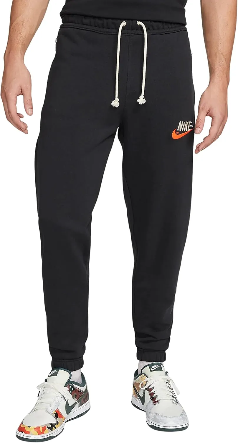 Nike Sportswear Men's Sneaker Pants (Medium, Off Noir/Off Noir/Sail/Team Orange)