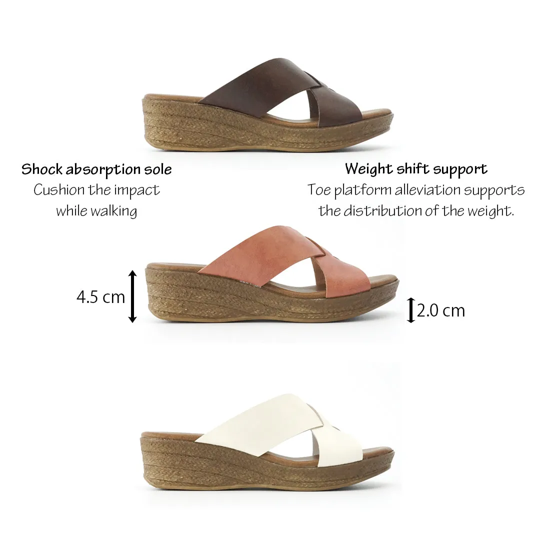 No.1834 Cross Belt Wedge Slip-On