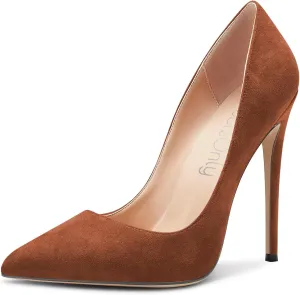 NobleOnly Women Stiletto High Heel Pointed Toe Pumps Slip-on Office Sexy Classic Shoes