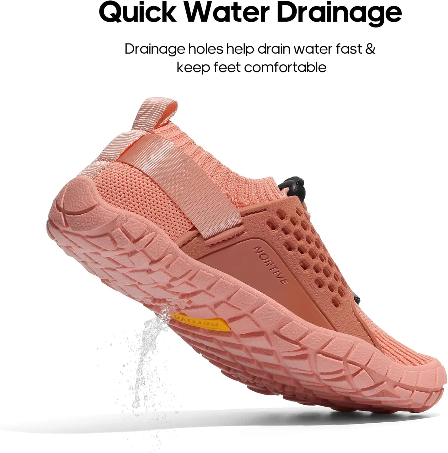 NORTIV 8 Kids Water Shoes, Lightweight Quick Dry Barefoot Athletic Aqua Sports Shoes for Boys & Girls, Outdoor, Summer