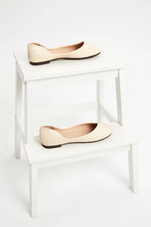 Nude Quilted Ballet Flat