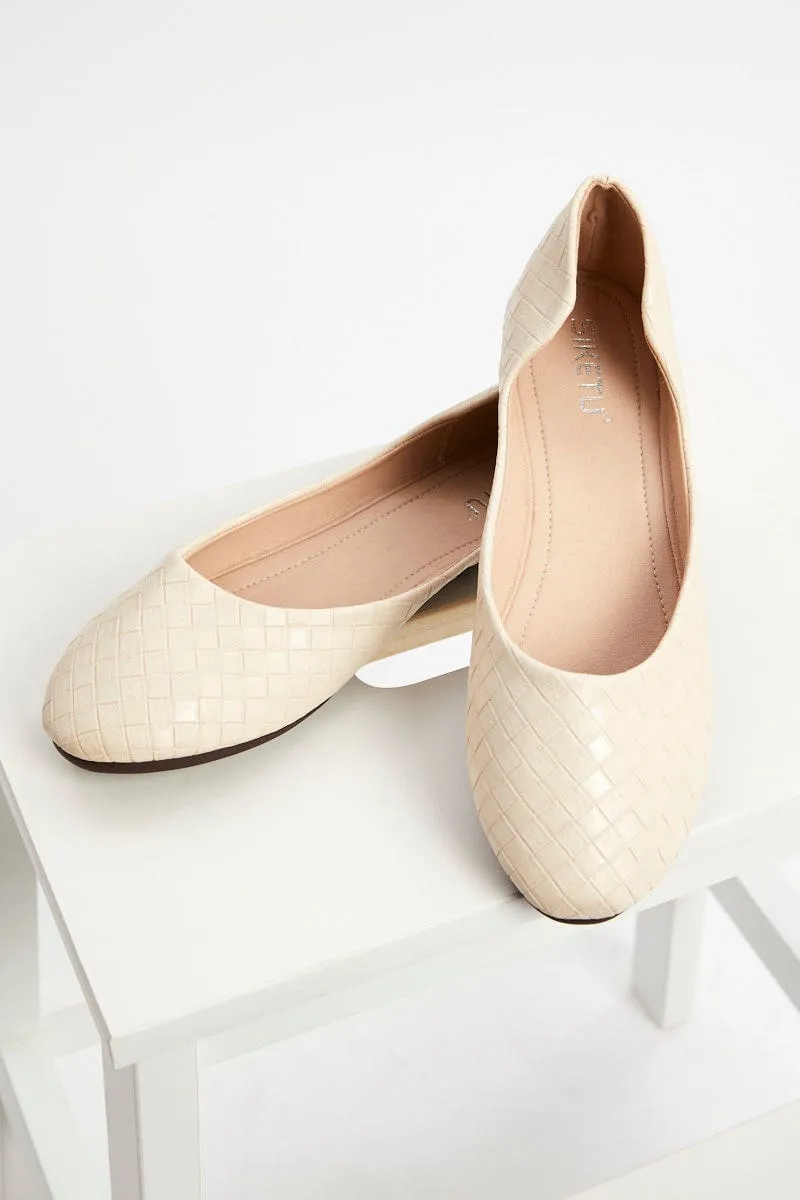 Nude Quilted Ballet Flat