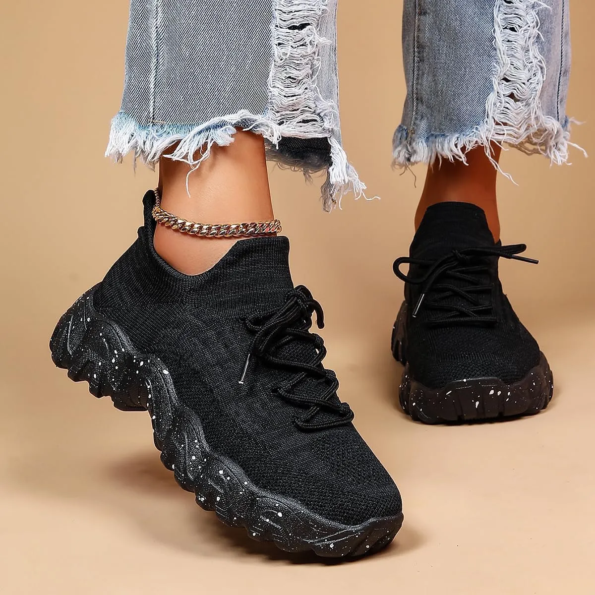 Nurse Babe Tennis Shoes Women, Ortho Pro Womens Classic Comfortable Breathable Knit Shoes for Nurses Women on Feet All Day