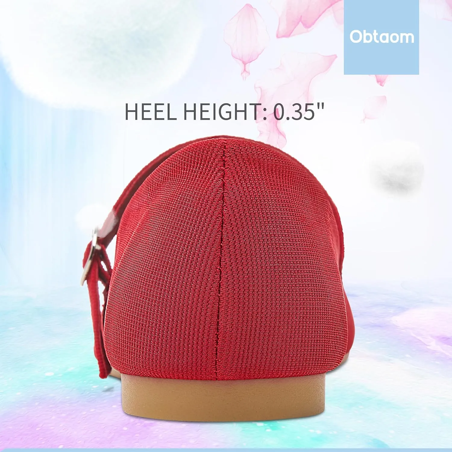Obtaom Mary Jane Flat Shoes Round Toe Ballet Flats for Women Dressy Fabric Business Flats Comfortable Classic Strap Flats for Office
