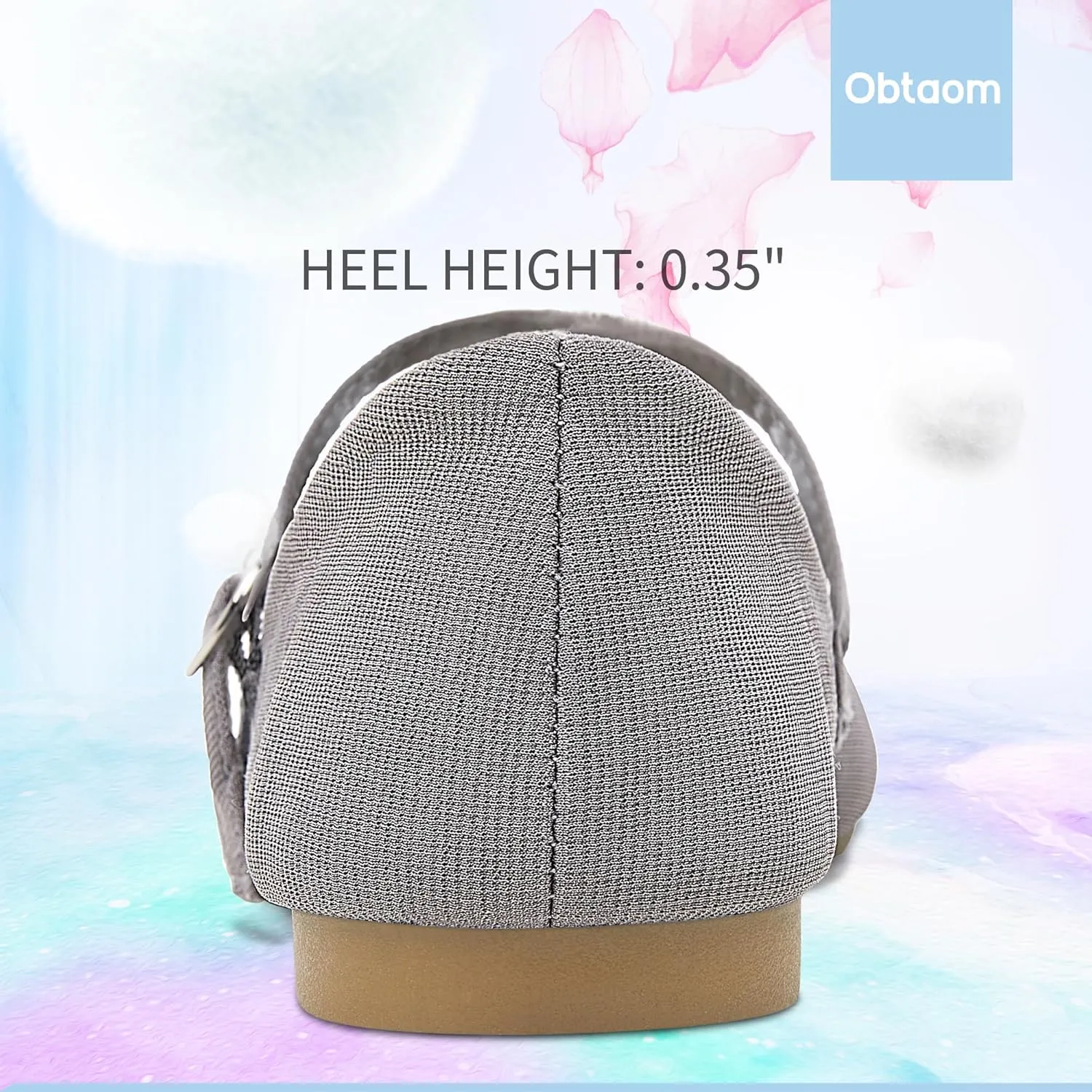 Obtaom Mary Jane Flat Shoes Round Toe Ballet Flats for Women Dressy Fabric Business Flats Comfortable Classic Strap Flats for Office