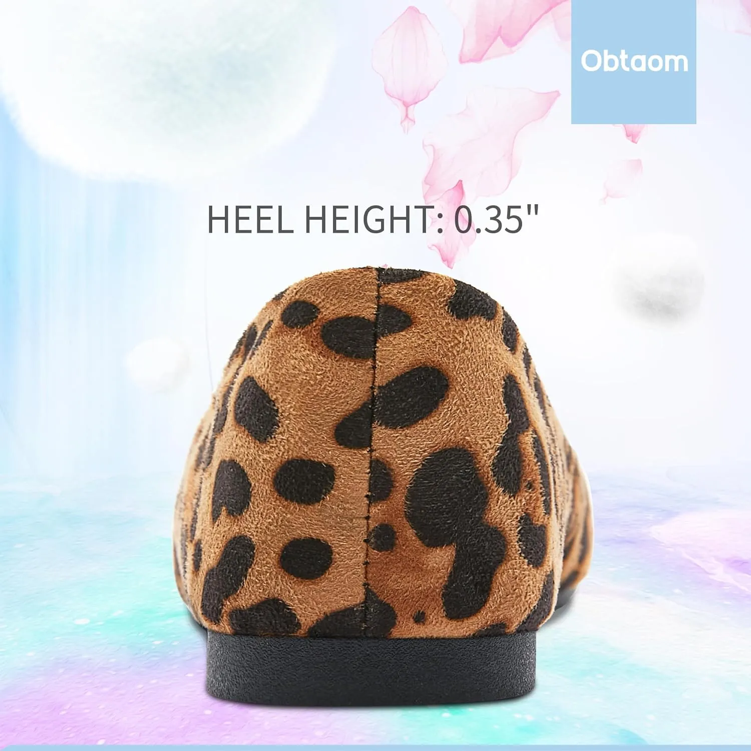 Obtaom Round Toe Women Flat Shoes Slip on Girls Dress Black Ballet Flats