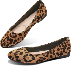 Obtaom Round Toe Women Flat Shoes Slip on Girls Dress Black Ballet Flats