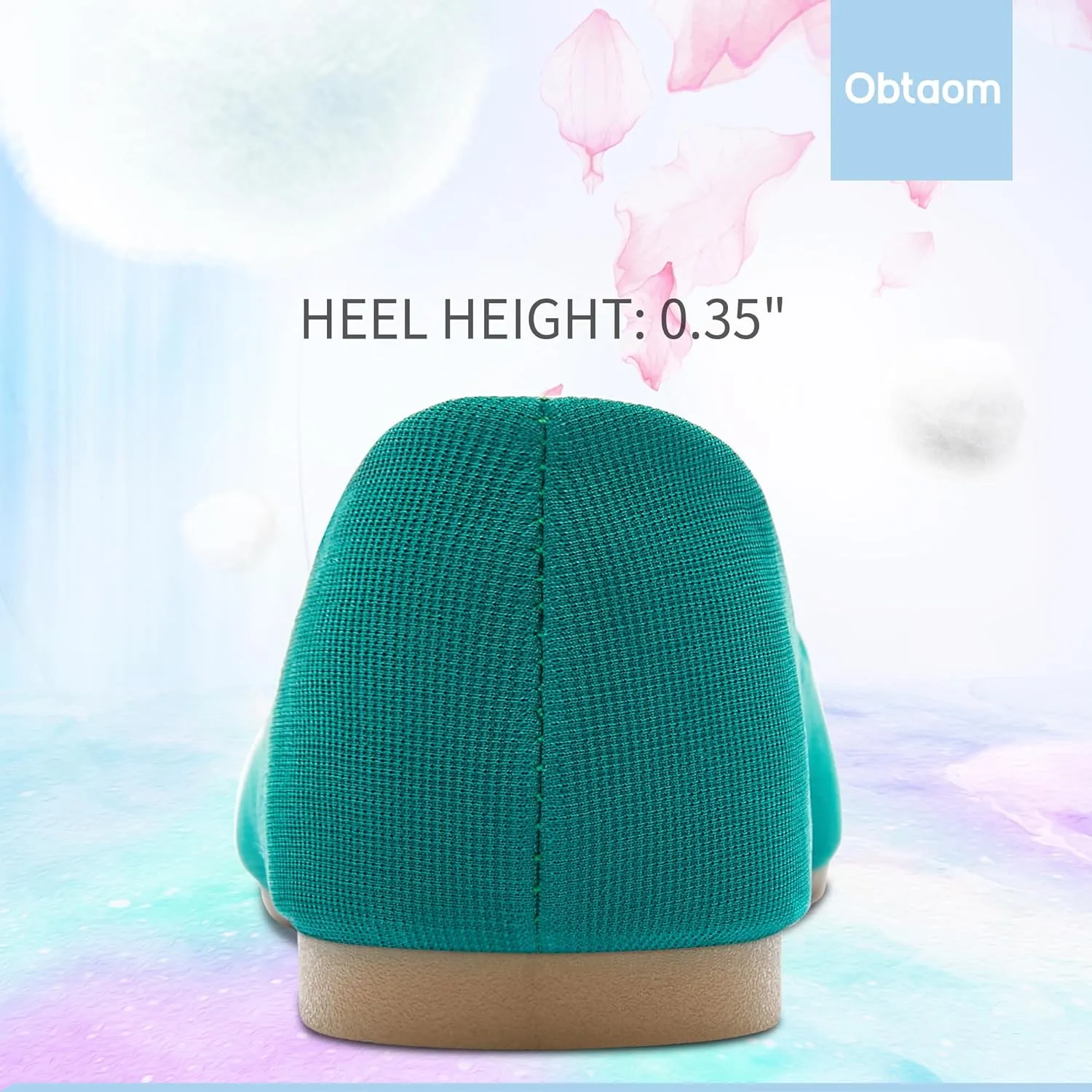 Obtaom Round Toe Women Flat Shoes Slip on Girls Dress Black Ballet Flats