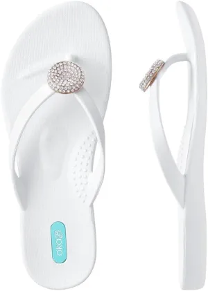 Oka-B Women's Lucky Rhinestone Flip Flop Sandal