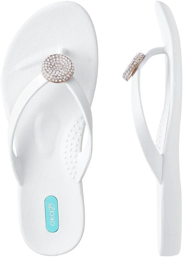 Oka-B Women's Lucky Rhinestone Flip Flop Sandal