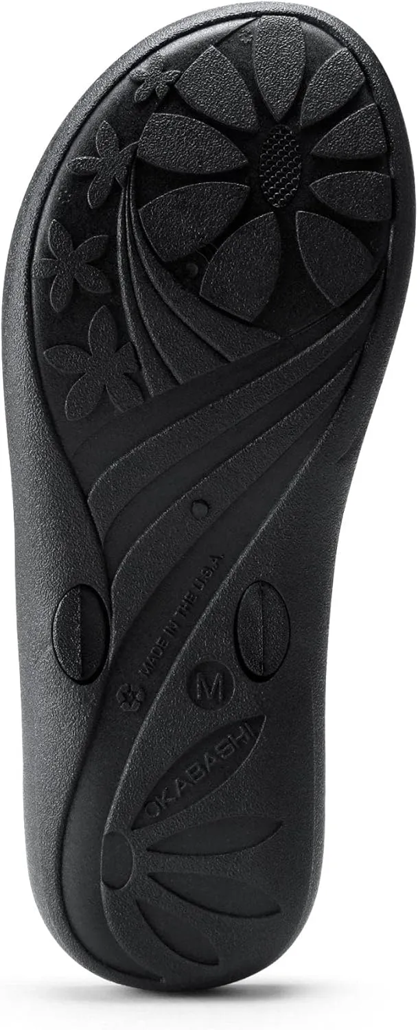 OKABASHI Women's Baha Flip Flop | Contoured Footbed w/Arch Support for All-Day Comfort | Slip-Resistant & Waterproof | Sustainably Made in The USA